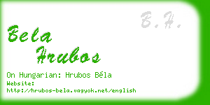 bela hrubos business card