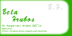 bela hrubos business card